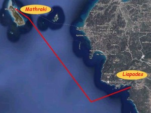 Matharki route from corfu